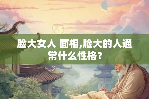 脸大女人 面相,脸大的人通常什么性格？