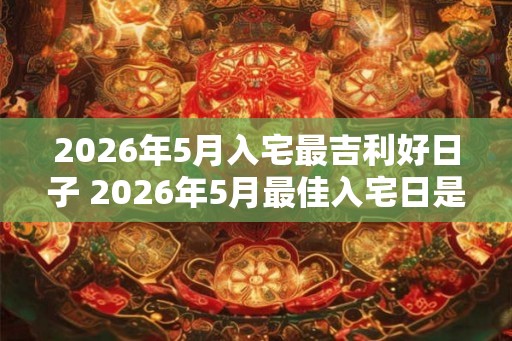 2026年5月入宅最吉利好日子 2026年5月最佳入宅日是哪天