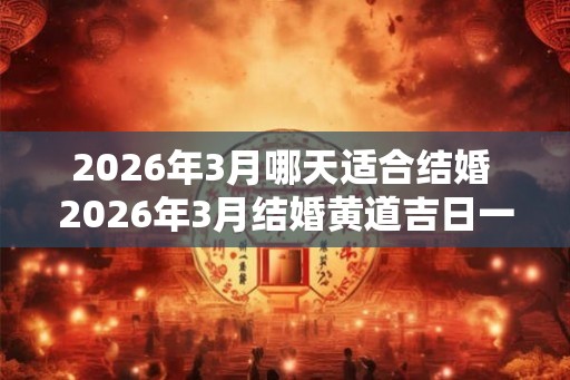 2026年3月哪天适合结婚 2026年3月结婚黄道吉日一览表