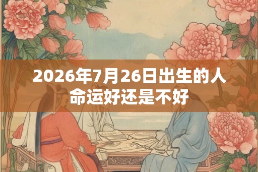 2026年7月26日出生的人命运好还是不好