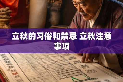 立秋的习俗和禁忌 立秋注意事项