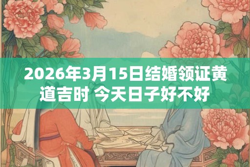 2026年3月15日结婚领证黄道吉时 今天日子好不好