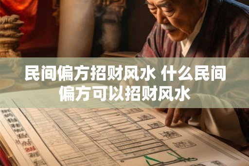 民间偏方招财风水 什么民间偏方可以招财风水