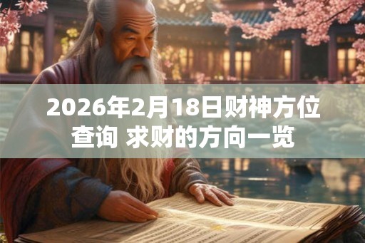 2026年2月18日财神方位查询 求财的方向一览