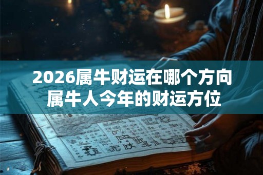 2026属牛财运在哪个方向 属牛人今年的财运方位