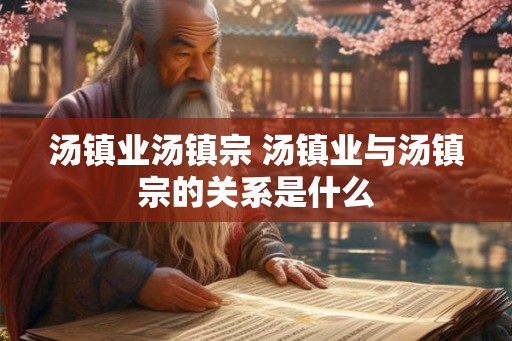 汤镇业汤镇宗 汤镇业与汤镇宗的关系是什么 汤镇业汤镇宗 汤镇业与汤镇宗的关系是什么