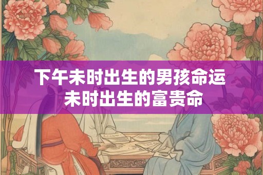 下午未时出生的男孩命运  未时出生的富贵命