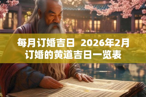 每月订婚吉日  2026年2月订婚的黄道吉日一览表