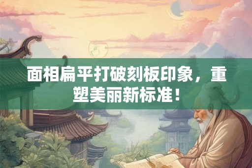 面相扁平打破刻板印象，重塑美丽新标准！