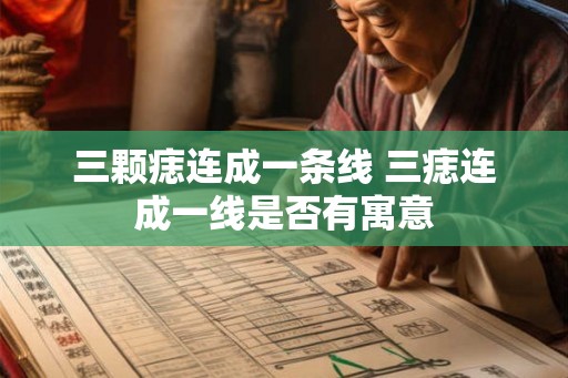 三颗痣连成一条线 三痣连成一线是否有寓意