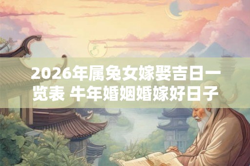 2026年属兔女嫁娶吉日一览表 牛年婚姻婚嫁好日子