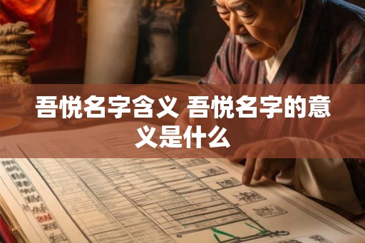 吾悦名字含义 吾悦名字的意义是什么