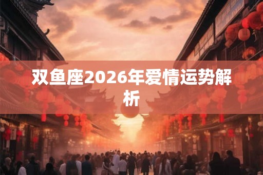 双鱼座2026年爱情运势解析