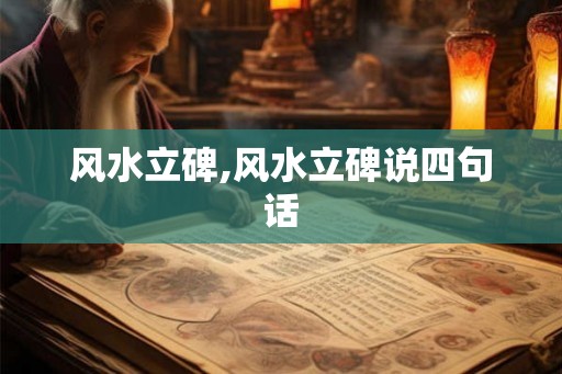 风水立碑,风水立碑说四句话