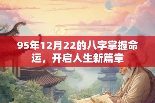95年12月22的八字掌握命运,开启人生新篇章 95年12月22的八字掌握命运,开启人生新篇章