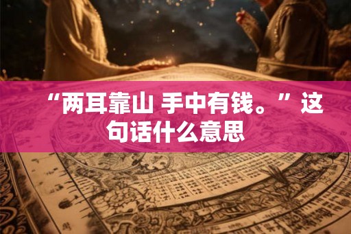 “两耳靠山 手中有钱。”这句话什么意思