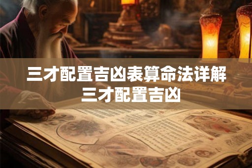 三才配置吉凶表算命法详解 三才配置吉凶 三才配置吉凶表算命法详解 三才配置吉凶