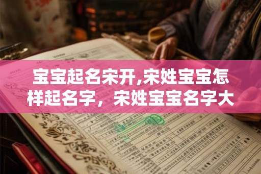 宝宝起名宋开,宋姓宝宝怎样起名字，宋姓宝宝名字大全