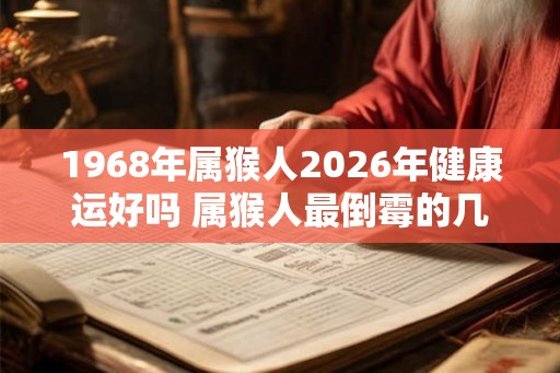 1968年属猴人2026年健康运好吗 属猴人最倒霉的几年