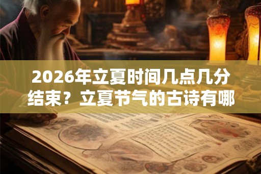 2026年立夏时间几点几分结束？立夏节气的古诗有哪些？