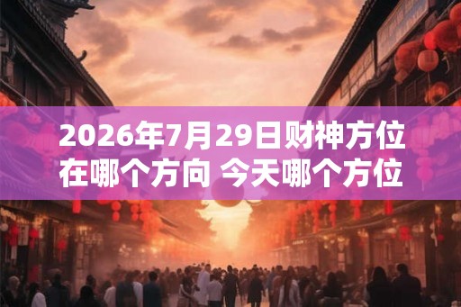 2026年7月29日财神方位在哪个方向 今天哪个方位财运好