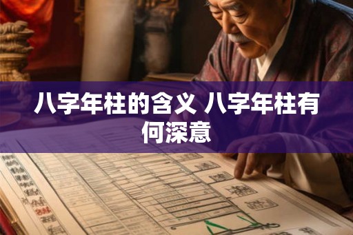 八字年柱的含义 八字年柱有何深意