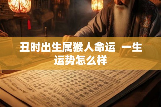 丑时出生属猴人命运  一生运势怎么样