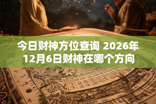 今日财神方位查询 2026年12月6日财神在哪个方向