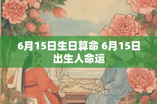 6月15日生日算命 6月15日出生人命运 6月15日生日算命 6月15日出生人命运