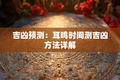吉凶预测：耳鸣时间测吉凶方法详解