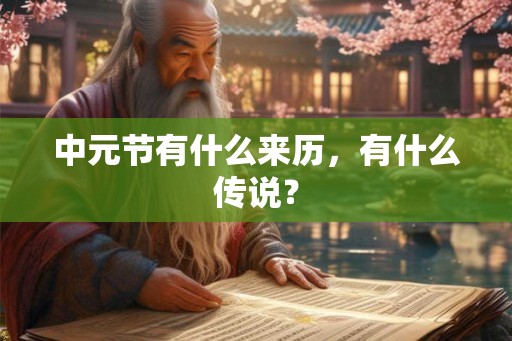 中元节有什么来历，有什么传说？