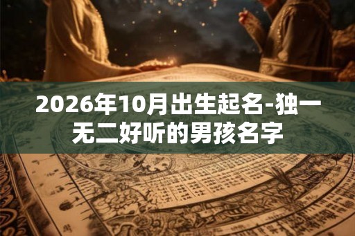 2026年10月出生起名-独一无二好听的男孩名字
