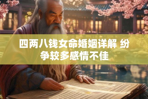 四两八钱女命婚姻详解 纷争较多感情不佳 四两八钱女命婚姻详解 纷争较多感情不佳