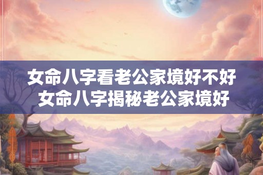 女命八字看老公家境好不好 女命八字揭秘老公家境好坏 女命八字看老公家境好不好 女命八字揭秘老公家境好坏