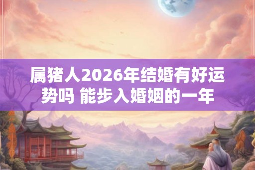 属猪人2026年结婚有好运势吗 能步入婚姻的一年