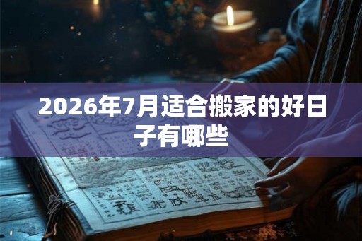 2026年7月适合搬家的好日子有哪些