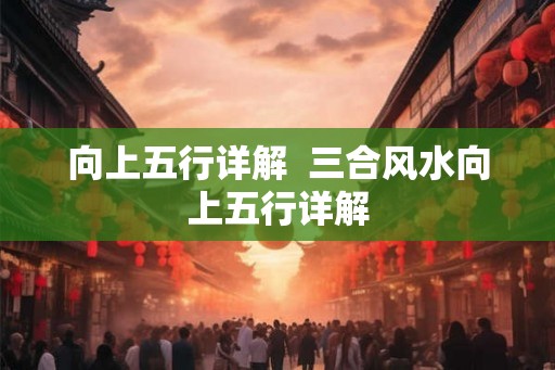 向上五行详解  三合风水向上五行详解