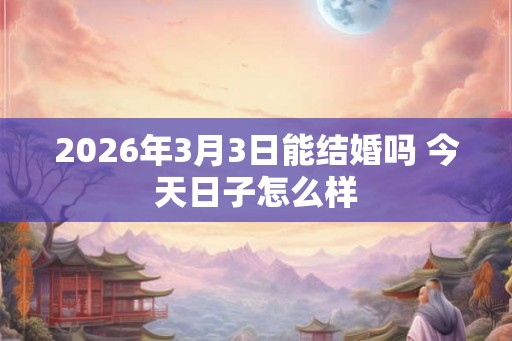 2026年3月3日能结婚吗 今天日子怎么样