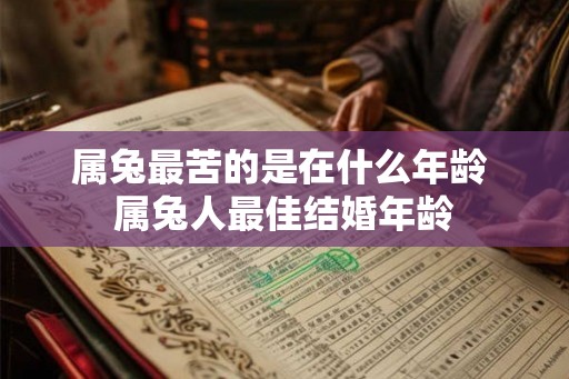 属兔最苦的是在什么年龄 属兔人最佳结婚年龄