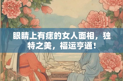 眼睛上有痣的女人面相，独特之美，福运亨通！