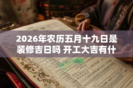 2026年农历五月十九日是装修吉日吗 开工大吉有什么讲究