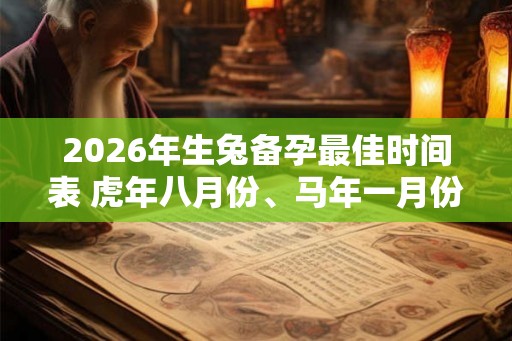 2026年生兔备孕最佳时间表 虎年八月份、马年一月份