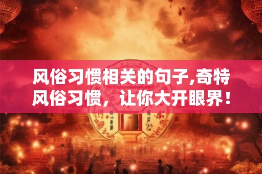 风俗习惯相关的句子,奇特风俗习惯,让你大开眼界! 风俗习惯相关的句子,奇特风俗习惯,让你大开眼界!