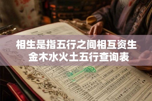 相生是指五行之间相互资生  金木水火土五行查询表