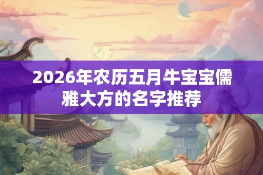 2026年农历五月牛宝宝儒雅大方的名字推荐