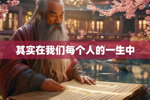 其实在我们每个人的一生中