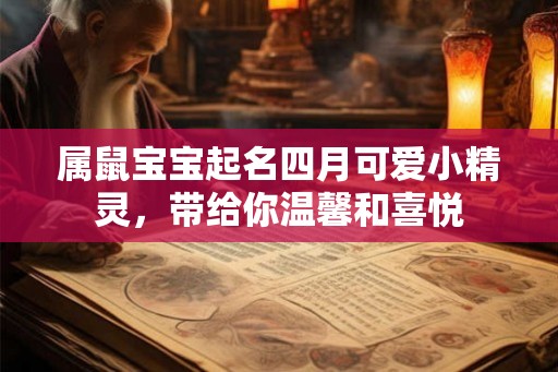 属鼠宝宝起名四月可爱小精灵,带给你温馨和喜悦 属鼠宝宝起名四月可爱小精灵,带给你温馨和喜悦