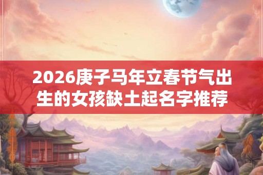 2026庚子马年立春节气出生的女孩缺土起名字推荐