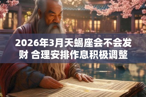 2026年3月天蝎座会不会发财 合理安排作息积极调整心态 2026年3月天蝎座会不会发财 合理安排作息积极调整心态