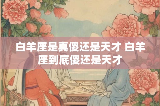 白羊座是真傻还是天才 白羊座到底傻还是天才